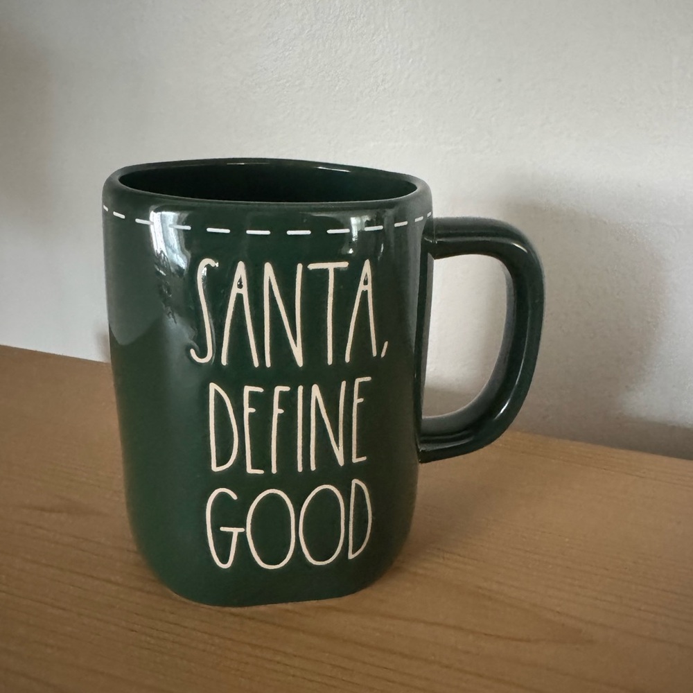 Rae Dunn Green Mug - "Santa, Define Good"